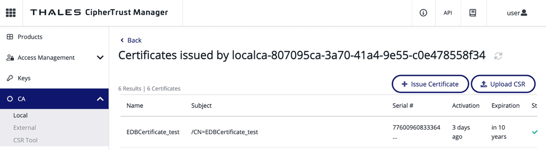 Upload CSR to CA